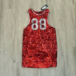 Nasty Gal Red Sequin Dress